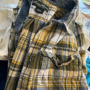 Eddie Bauer plaid button down collared shirt